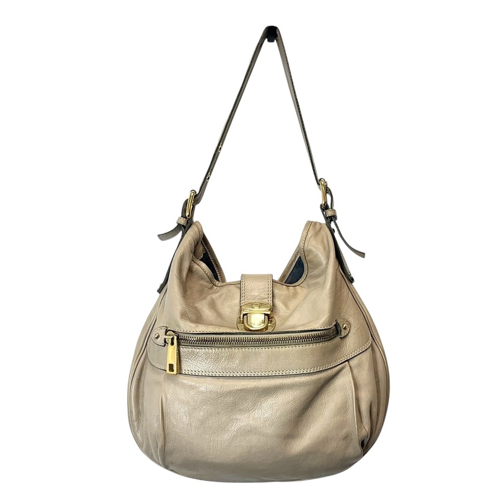 Marc Jacobs Taupe Leather Hobo Shoulder Bag Italy